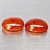 Natural Orangish Red Spessartine Garnet 18.20 Ct. 2 Pcs Oval Cabochon Shape Gemstones From Namibia Natural Orangish Red Spessartine Garnet 18.20 Ct. 2 Pcs Oval Cabochon Shape Gemstones From Namibia