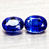 Natural Blue Kyanite 0.93 Ct. 2 Pcs Oval Shape Gemstones From Sri - Lanka