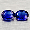 Natural Blue Kyanite 0.86 Ct. 2 Pcs Oval Shape Gemstones From Sri - Lanka