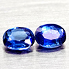 Natural Blue Kyanite 1.08 Ct. 2 Pcs Oval Shape Gemstones From Sri - Lanka