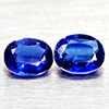 Natural Blue Kyanite 0.90 Ct. 2 Pcs Oval Shape Gemstones From Sri - Lanka