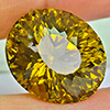 Natural Yellow Lemon Quartz 13.58 Ct. Oval Concave Cut 15.9 x 13.6 Mm Gemstone