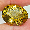 Natural Yellow Lemon Quartz 13.18 Ct. Oval Concave Cut 18.1 x 14.5 Mm Gemstone