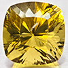 Natural Yellow Lemon Quartz 9.76 Ct. Cushion Concave Cut 12.7 x 12.4 Mm Gemstone