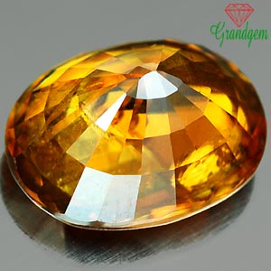 Certified 3.37Ct. Oval Natural Greenish Orange Sphene Red Spark  