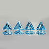 Natural Swiss Blue Topaz 1.99 Ct. 4 Pcs Trilliant Shape 5.6 x 5.6 Mm. Gemstones
