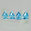 Natural Swiss Blue Topaz 2.01 Ct. 4 Pcs Trilliant Shape 5.5 x 5.5 Mm. Gemstones