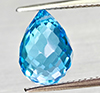 Natural Swiss Blue Topaz 5.76 Ct. Briolette with Drilled Cut 11.2 x 8 Mm Gems