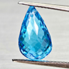 Natural Swiss Blue Topaz 7.28 Ct. Briolette with Drilled Cut 13.9 x 8.4 Mm Gems