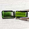 Natural Green Tourmaline 1.53 Ct. 2 Pcs Octagon Shape Gemstones From Nigeria