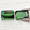 Natural Green Tourmaline 1.18 Ct. 2 Pcs Octagon Shape Gemstones From Nigeria