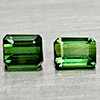 Natural Green Tourmaline 1.23 Ct. 2 Pcs Octagon Shape Gemstones From Nigeria