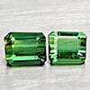 Natural Green Tourmaline 1.03 Ct. 2 Pcs Octagon Shape Gemstones From Nigeria