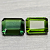 Natural Green Tourmaline 1.52 Ct. 2 Pcs Octagon Shape Gemstones From Nigeria