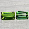 Natural Green Tourmaline 0.89 Ct. 2 Pcs Octagon Shape Gemstones From Nigeria