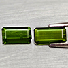 Natural Green Tourmaline 1.59 Ct 2 Pcs Octgon Shape Gemstone From Nigeria