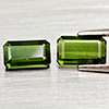 Natural Green Tourmaline 1.77 Ct 2 Pcs Octgon Shape Gemstone From Nigeria