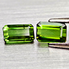 Natural Green Tourmaline 1.20 Ct 2 Pcs Octagon Shape Gemstones From Nigeria