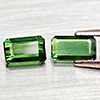 Natural Green Tourmaline 1.07 Ct 2 Pcs Octagon Shape Gemstones From Nigeria