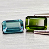 Natural Green Blue Tourmaline 1.40 Ct. 2 Pcs Octagon Shape Gemstones