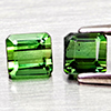 Natural Green Tourmaline 1.16 Ct. 2 Pcs Octagon Shape Gemstones