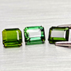 Natural Green Tourmaline 2.39 Ct 3 Pcs Octgon Shape Gemstones From Nigeria