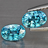 Natural Blue Zircon 1.98 Ct. 2 Pcs Oval Shape 6.2 x 4.2 Mm Gemstone from Cambodia Natural Blue Zircon 1.98 Ct. 2 Pcs Oval Shape 6.2 x 4.2 Mm Gemstone from Cambodia