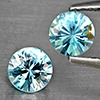 Natural Blue Zircon 1.29 Ct. 2 Pcs Round Diamond Cut 5.1 Mm Gemstone from Cambodia Natural Blue Zircon 1.29 Ct. 2 Pcs Round Diamond Cut 5.1 Mm Gemstone from Cambodia