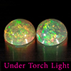 Natural Multi Color Opal 1.89 Ct. 2 Pcs Round Cabochon Shape 7.1 Mm Gemstones Natural Multi Color Opal 1.89 Ct. 2 Pcs Round Cabochon Shape 7.1 Mm Gemstones