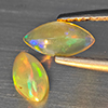Natural Multi Color Play Of Colour Opal 0.26 Ct. 2 Pcs Marquise Cabochon Shape 7.8 x 3.7 Mm Gems  Natural Multi Color Play Of Colour Opal 0.26 Ct. 2 Pcs Marquise Cabochon Shape 7.8 x 3.7 Mm Gems