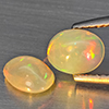 Natural Multi Color Play Of Colour Opal 0.88 Ct. 2 Pcs Oval Cabochon Shape Gemstones From Ethiopia  Natural Multi Color Play Of Colour Opal 0.88 Ct. 2 Pcs Oval Cabochon Shape Gemstones From Ethiopia