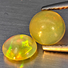 Natural Multi Color Play Of Colour Opal 1.04 Ct. 2 Pcs Round Cabochon Shape 5.9 Mm Gemstones  Natural Multi Color Play Of Colour Opal 1.04 Ct. 2 Pcs Round Cabochon Shape 5.9 Mm Gemstones