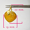 28.61 Ct. Natural Gemstone Brown Honey Jade Heart Nickel Pendant 26 x21 Mm.