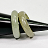 Natural Multi Color Jade 25.02 Ct. 2 Pcs Round Cabochon Rings Size 4.5 Gemstones