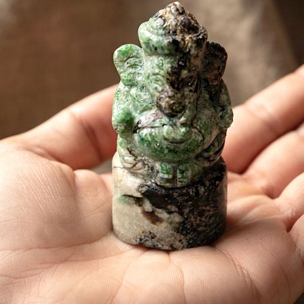 Natural Multi Color Jade Gemstones 431.56 Ct. Happy Ganesha Carving Shape 70 x 30 Mm. Natural Multi Color Jade Gemstones 431.56 Ct. Happy Ganesha Carving Shape 70 x 30 Mm.